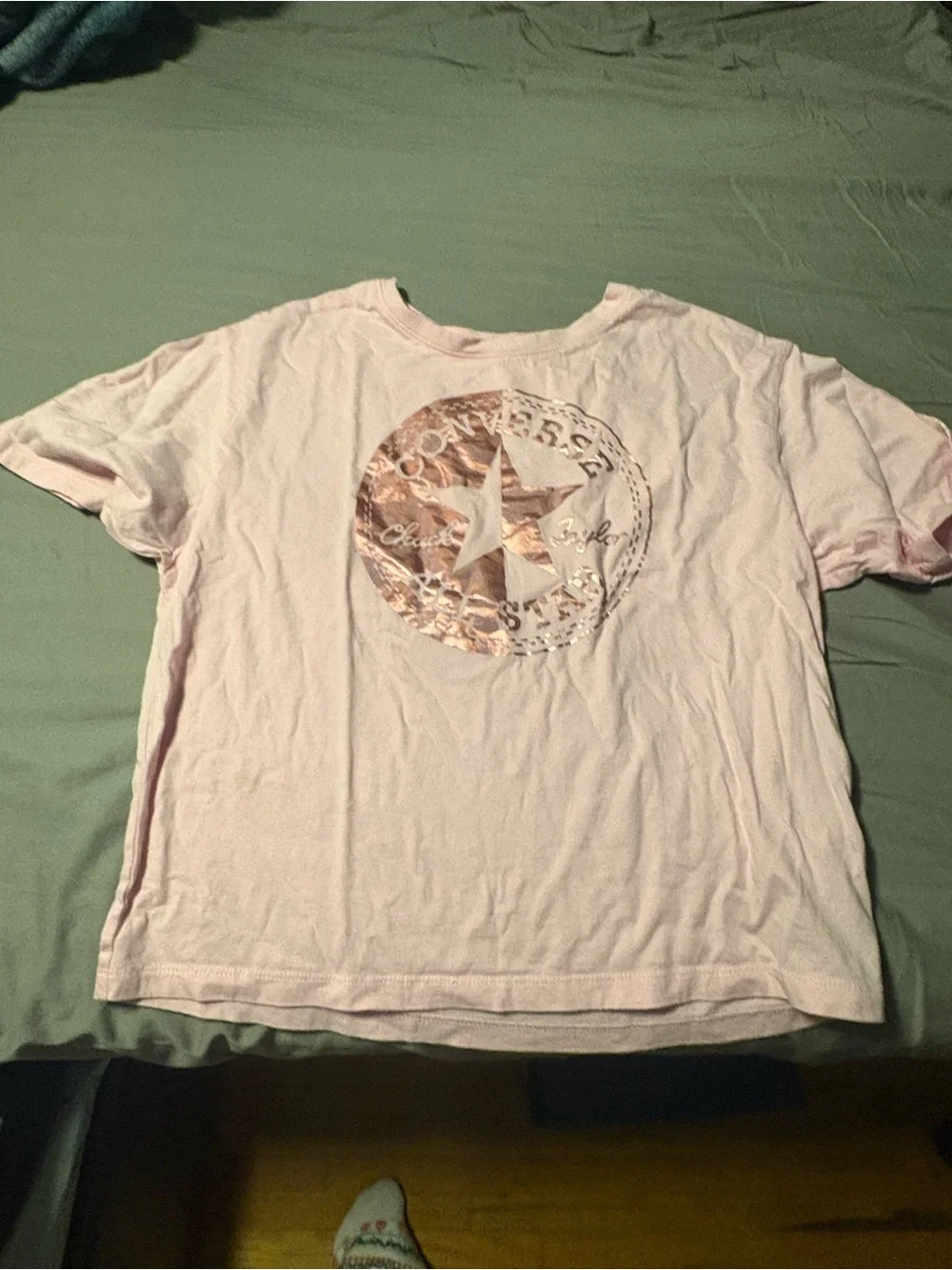 Converse Pink Tee with Rose-Gold All Star Logo